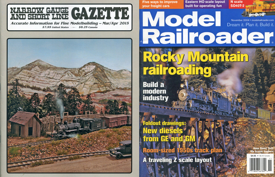 Steve Harris's model train layout featured on two model train magazines.