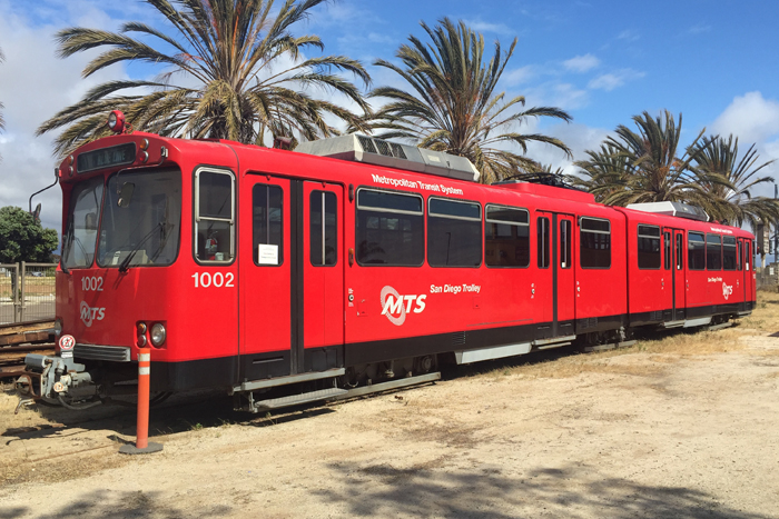 San Diego Trolley 1002 at the San Diego Electric Railway Association in National City.