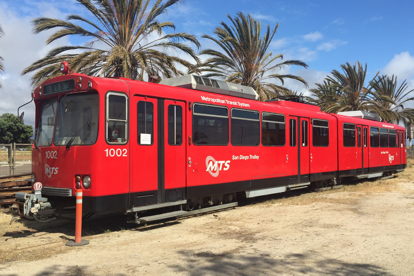 San Diego Trolley 1002 at the San Diego Electric Railway Association in National City. San Diego Trolley 1002 at the San Diego Electric Railway Association in National City.